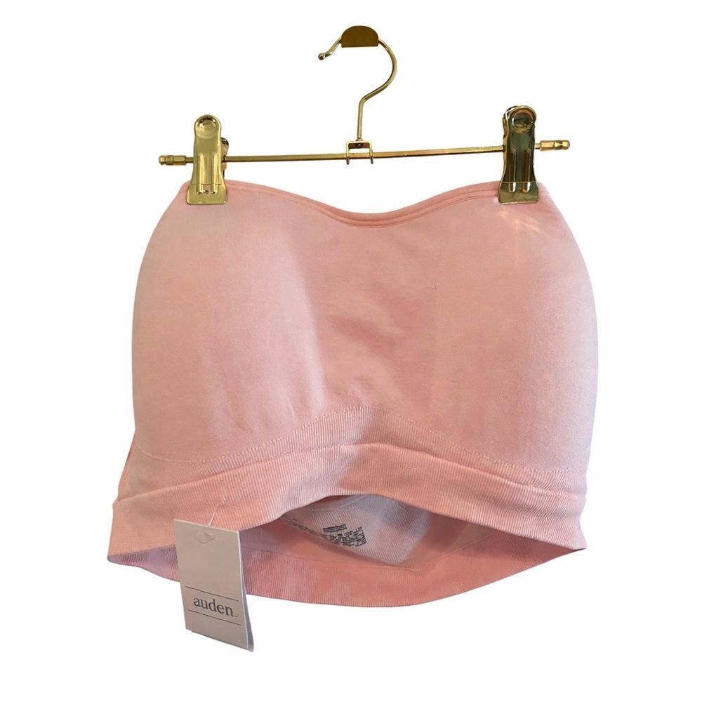 NWT Auden Blush Pink Seamless Bandeau Bralette | Soft Stretch Strapless Bra